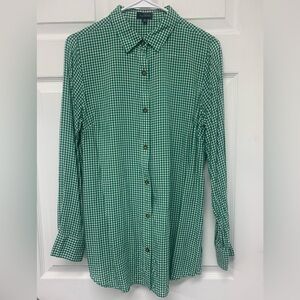 The Limited gingham check button down shirt sz M tall